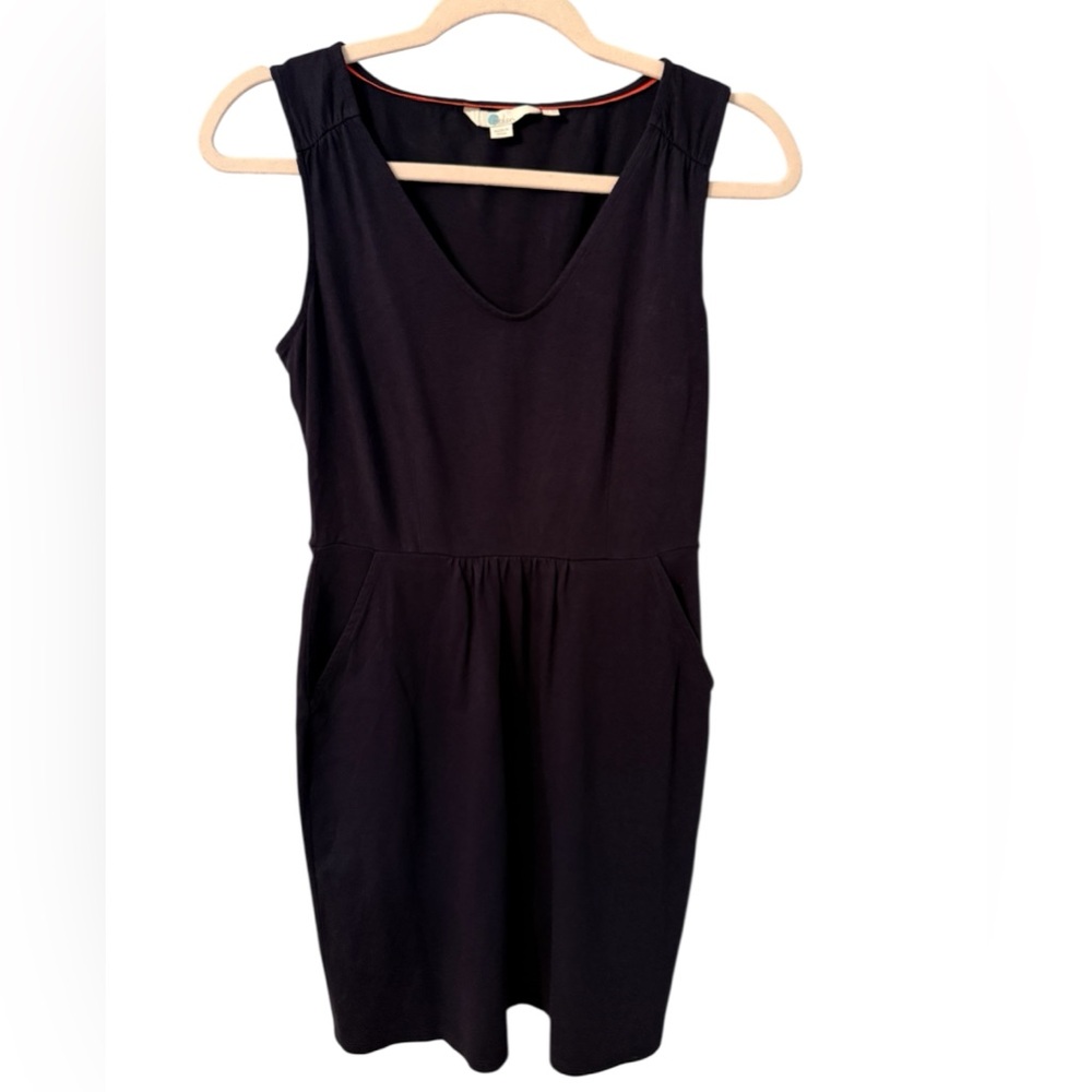Boden Dress Melinda Jersey Dress J0185 Sleeveless V-Neck Pockets Navy US 6P